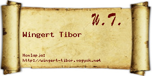 Wingert Tibor névjegykártya